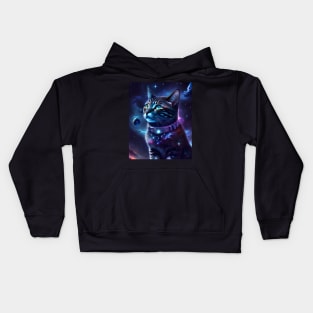 Space Cat - Modern Digital Art Kids Hoodie